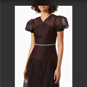 Elegant Black and Red Polka Dot Dress from Self Portrait